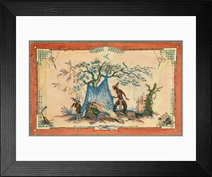 Framed Print : Monostatos and the sleeping Pamina. Stage design for the opera Die Zauberflöte by... Amadeus Mozart Creator: Hagel; Alfred (1898-1945) Framed Print : Monostatos and the sleeping Pamina. Stage design for the opera Die Zauberflöte by... Amadeus Mozart Creator: Hagel; Alfred (1898-1945)