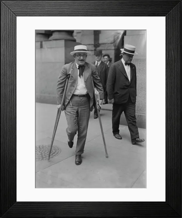 Framed Print : Alex. Berkman [on crutches], 1917. Creator: Bain News Service