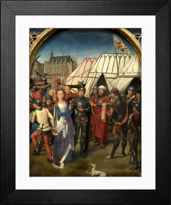 Framed Print : Saint Ursula Shrine: The Martyrdom of Saint Ursula, 1489. Creator: Memling; Hans (1433 / 40-1494) Framed Print : Saint Ursula Shrine: The Martyrdom of Saint Ursula, 1489. Creator: Memling; Hans (1433 / 40-1494)