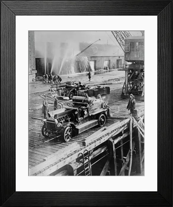 Framed Print : American Firemen, Bassens, 1919. Creator: Bain News Service Framed Print : American Firemen, Bassens, 1919. Creator: Bain News Service