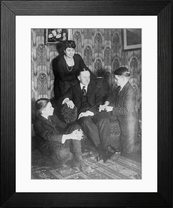 Framed Print : Calvin Coolidge & family, between c1915 and c1920. Creator: Bain News Service Framed Print : Calvin Coolidge & family, between c1915 and c1920. Creator: Bain News Service