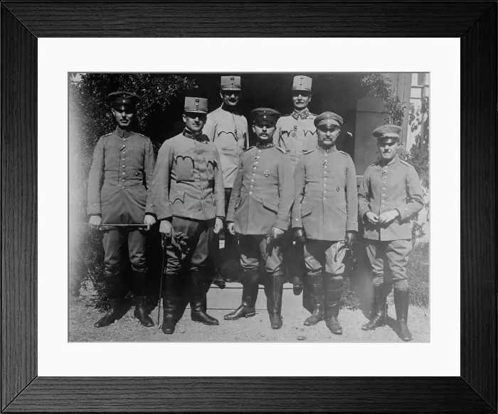 Framed Print : German Commanders awarded Iron Cross: Gen. Stolzman, Lt. Purtscher, Maj... between c1910 and c1915. Creator: Bain News Service Framed Print : German Commanders awarded Iron Cross: Gen. Stolzman, Lt. Purtscher, Maj... between c1910 and c1915. Creator: Bain News Service