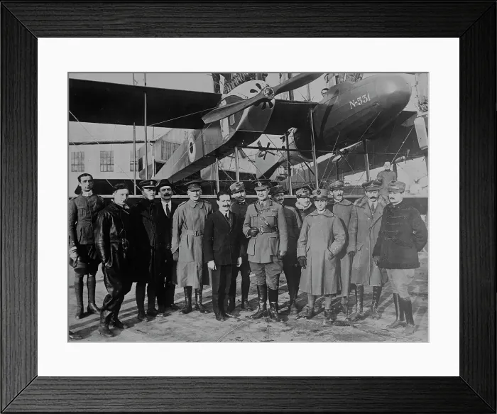 Framed Print : Caproni & his plane, 1918. Creator: Bain News Service Framed Print : Caproni & his plane, 1918. Creator: Bain News Service