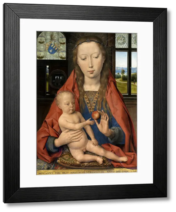 Framed Print : Diptych of Maarten van Nieuwenhove. Left panel: Virgin and Child, 1487. Creator: Memling; Hans (1433 / 40-1494) Framed Print : Diptych of Maarten van Nieuwenhove. Left panel: Virgin and Child, 1487. Creator: Memling; Hans (1433 / 40-1494)