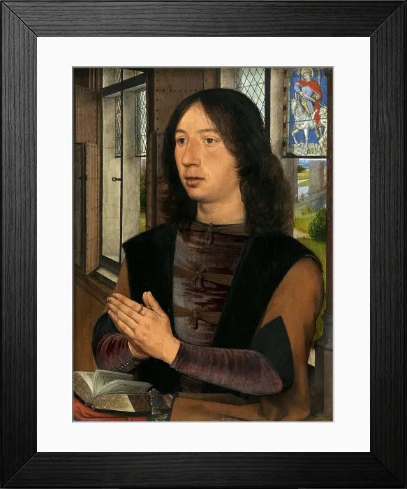 Framed Print : Diptych of Maarten van Nieuwenhove. Right panel: Maarten van Nieuwenhove (1463-1500), 1487. Creator: Memling; Hans (1433 / 40-1494) Framed Print : Diptych of Maarten van Nieuwenhove. Right panel: Maarten van Nieuwenhove (1463-1500), 1487. Creator: Memling; Hans (1433 / 40-1494)