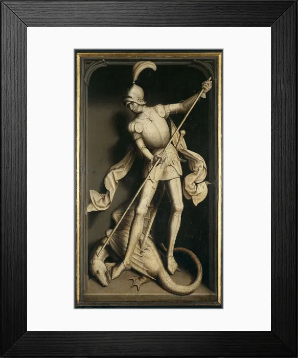 Framed Print : Triptych of Willem Moreel, Reverse: Saint George, 1484. Creator: Memling; Hans (1433 / 40-1494) Framed Print : Triptych of Willem Moreel, Reverse: Saint George, 1484. Creator: Memling; Hans (1433 / 40-1494)
