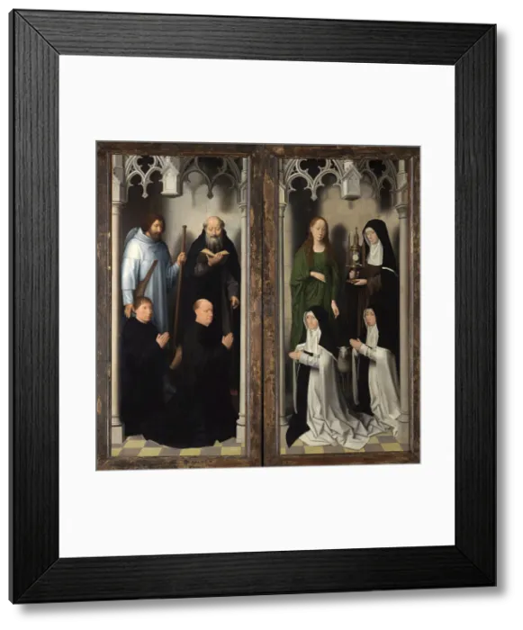 Framed Print : Saint John Triptych: Donors with Saints James and Anthony. Female Donors with... c1474-1479. Creator: Memling; Hans (1433 / 40-1494) Framed Print : Saint John Triptych: Donors with Saints James and Anthony. Female Donors with... c1474-1479. Creator: Memling; Hans (1433 / 40-1494)