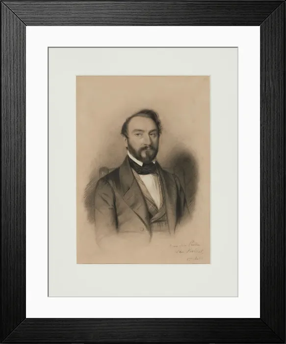 Framed Print : Portrait of Louis Viardot, 1847. Creator: Viardot; Léon (1805-1900) Framed Print : Portrait of Louis Viardot, 1847. Creator: Viardot; Léon (1805-1900)
