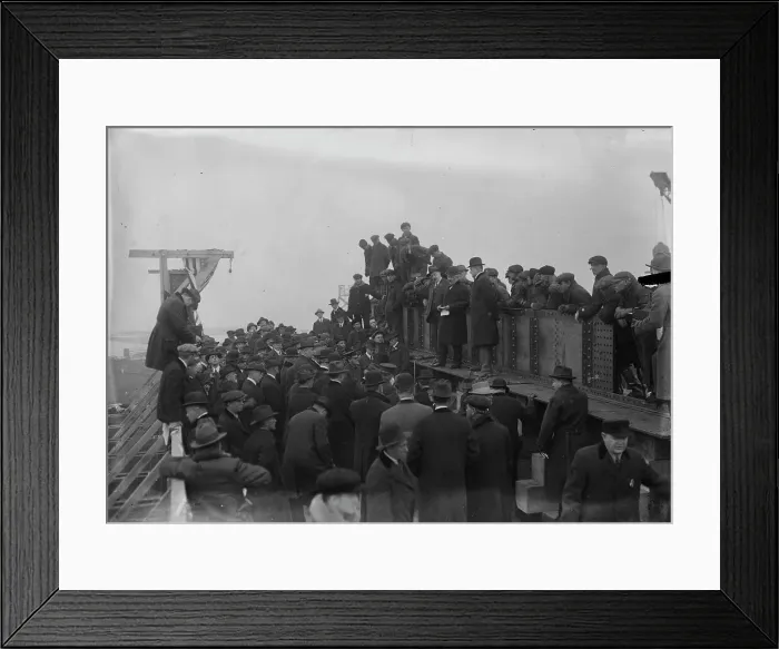Framed Print : Start of 1st ship, Newark Yards, 1917. Creator: Bain News Service Framed Print : Start of 1st ship, Newark Yards, 1917. Creator: Bain News Service