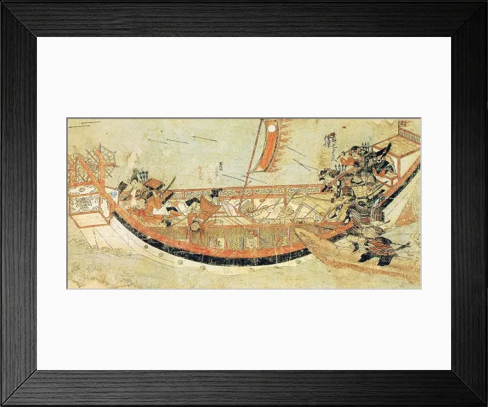 Framed Print : Illustrated Account of the Mongol Invasion (Moko Shurai Ekotoba), Detail: Battle of Koan, c1293. Creator: Anonymous () Framed Print : Illustrated Account of the Mongol Invasion (Moko Shurai Ekotoba), Detail: Battle of Koan, c1293. Creator: Anonymous ()