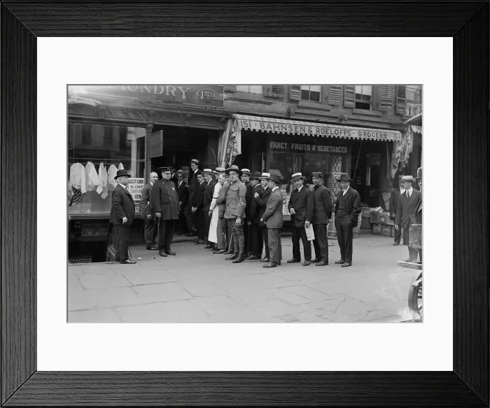 Framed Print : Waiting to register, 6 / 5 / 17, 1917. Creator: Bain News Service