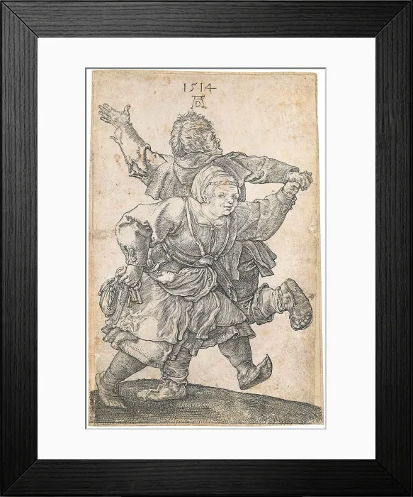 Framed Print : Dancing peasant couple, 1514. Creator: Dürer; Albrecht (1471-1528) Framed Print : Dancing peasant couple, 1514. Creator: Dürer; Albrecht (1471-1528)