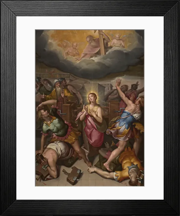 Framed Print : The Martyrdom of Saint Catherine (The Miracle of the Wheel), c1595-1605. Creator: Calvaert; Denys (ca 1540-1619) Framed Print : The Martyrdom of Saint Catherine (The Miracle of the Wheel), c1595-1605. Creator: Calvaert; Denys (ca 1540-1619)