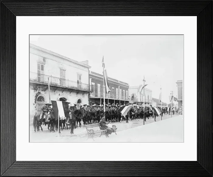Framed Print : Rurales in Matamoros, 1913. Creator: Bain News Service Framed Print : Rurales in Matamoros, 1913. Creator: Bain News Service
