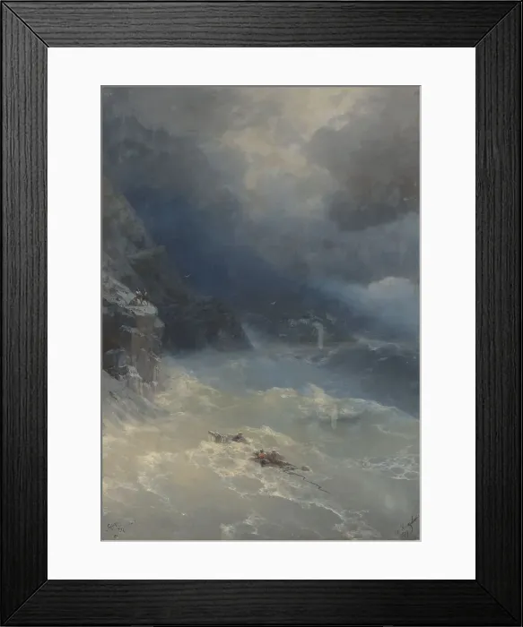 Framed Print : Storm at Cape Aya, 1899. Creator: Aivazovsky; Ivan Konstantinovich (1817-1900) Framed Print : Storm at Cape Aya, 1899. Creator: Aivazovsky; Ivan Konstantinovich (1817-1900)