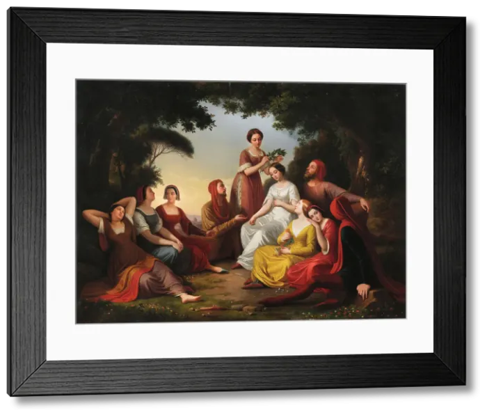 Framed Print : The Decameron, 1855. Creator: Ruo; Gennaro (1812-1884) Framed Print : The Decameron, 1855. Creator: Ruo; Gennaro (1812-1884)