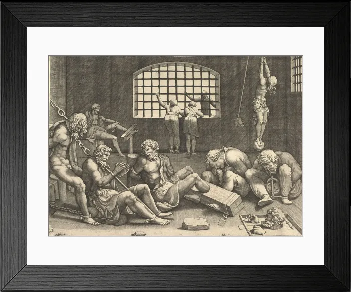 Framed Print : The Prison, after Giulio Romano, c1536-1543. Creator: Scultori (called Mantovano); Giovanni Battista (1503-1575) Framed Print : The Prison, after Giulio Romano, c1536-1543. Creator: Scultori (called Mantovano); Giovanni Battista (1503-1575)