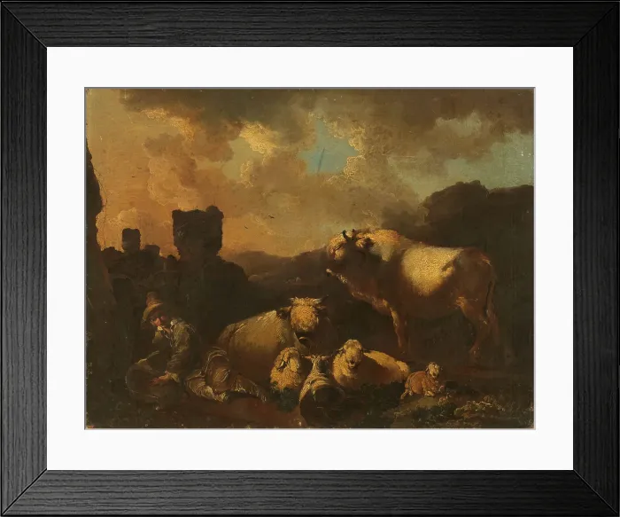 Framed Print : Dutch shepherd scene. Creator: Dietrich; Christian Wilhelm Ernst (1712-1774) Framed Print : Dutch shepherd scene. Creator: Dietrich; Christian Wilhelm Ernst (1712-1774)