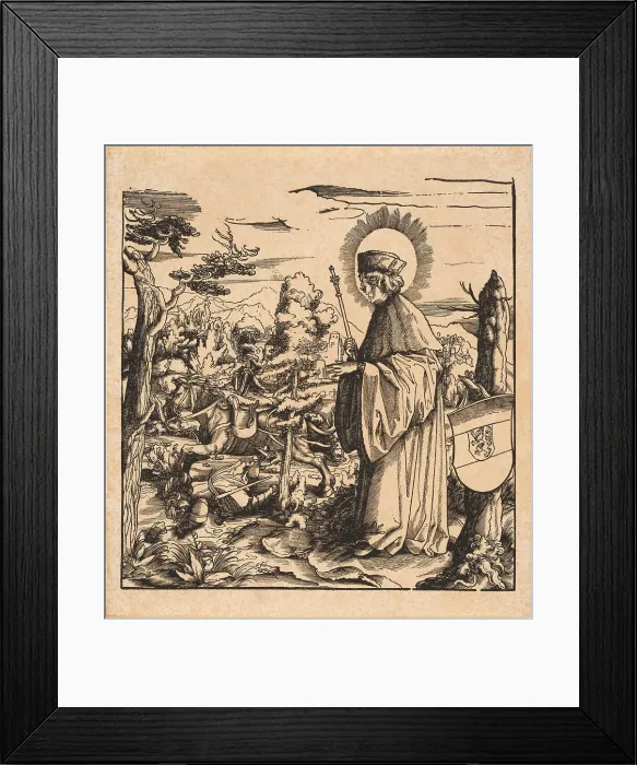 Framed Print : Saint Sigebert of Austrasia. Creator: Burgkmair; Hans; the Elder (1473-1531) Framed Print : Saint Sigebert of Austrasia. Creator: Burgkmair; Hans; the Elder (1473-1531)