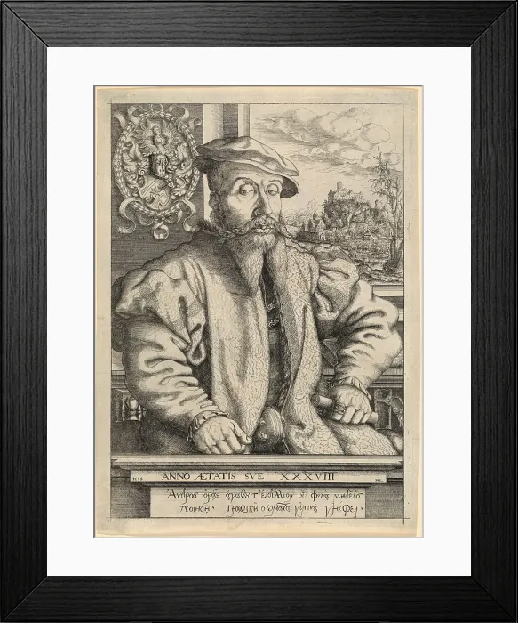 Framed Print : Portrait of Dr Georg von Roggenbach at the age of 38, 1554. Creator: Lautensack; Hans Sebald (1524-1563) Framed Print : Portrait of Dr Georg von Roggenbach at the age of 38, 1554. Creator: Lautensack; Hans Sebald (1524-1563)