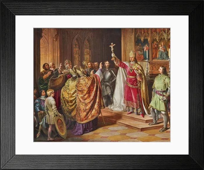 Framed Print : The coronation of Rudolph I of Habsburg (1273-1291) in Frankfurt, 1846. Creator: Engerth; Eduard von (1818-1897) Framed Print : The coronation of Rudolph I of Habsburg (1273-1291) in Frankfurt, 1846. Creator: Engerth; Eduard von (1818-1897)