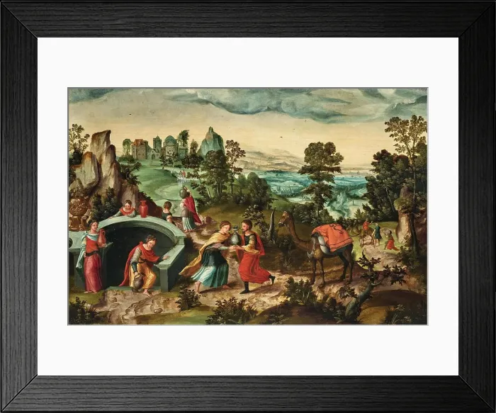 Framed Print : Rebecca at the Well. Creator: Massys; Cornelis (1510-1556) Framed Print : Rebecca at the Well. Creator: Massys; Cornelis (1510-1556)