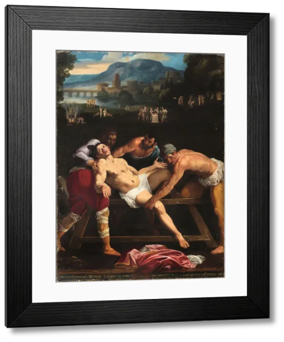 Framed Print : The Martyrdom of Saint Vincent of Saragossa, First third of 17th cen.. Creator: Carracci; Antonio Marziale (1583-1618) Framed Print : The Martyrdom of Saint Vincent of Saragossa, First third of 17th cen.. Creator: Carracci; Antonio Marziale (1583-1618)