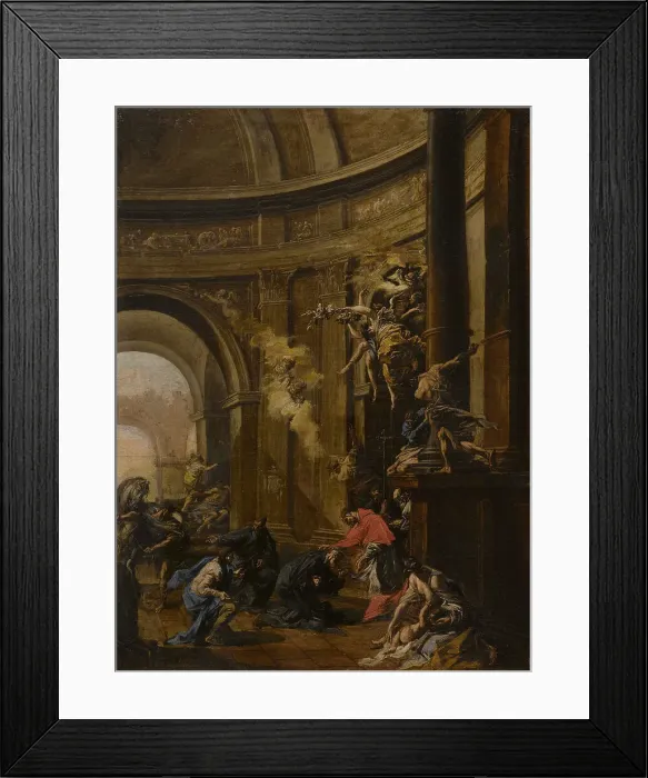 Framed Print : Saint Carlo Borromeo Receiving the Oblates. Creator: Magnasco; Alessandro (1667-1749)