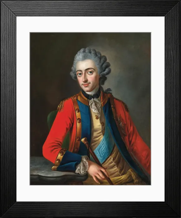 Framed Print : Portrait of Charles II, Duke of Mecklenburg-Strelitz (1741-1816). Creator: Woge; Daniel (1717-1797) Framed Print : Portrait of Charles II, Duke of Mecklenburg-Strelitz (1741-1816). Creator: Woge; Daniel (1717-1797)