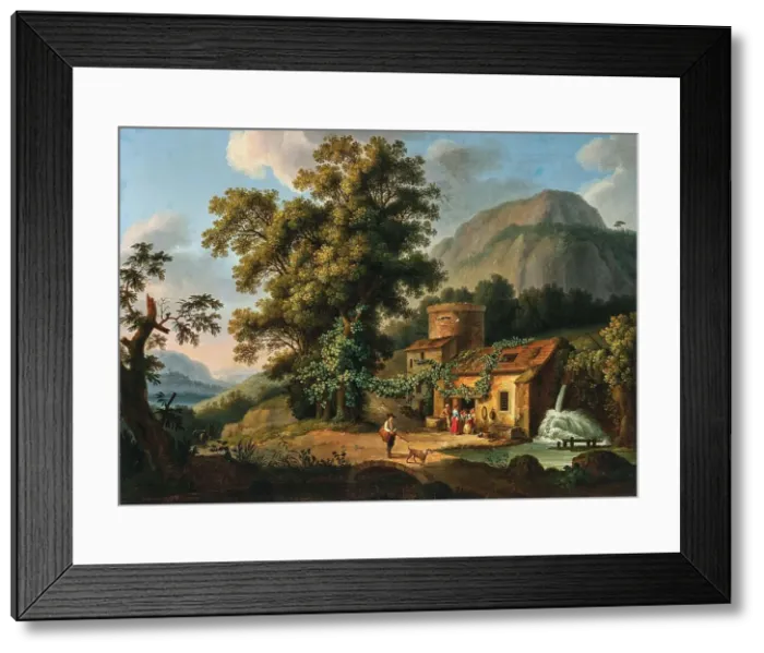 Framed Print : View of the Copper-Mill in Vietri, c1772. Creator: Hackert; Jacob Philipp (1737-1807) Framed Print : View of the Copper-Mill in Vietri, c1772. Creator: Hackert; Jacob Philipp (1737-1807)