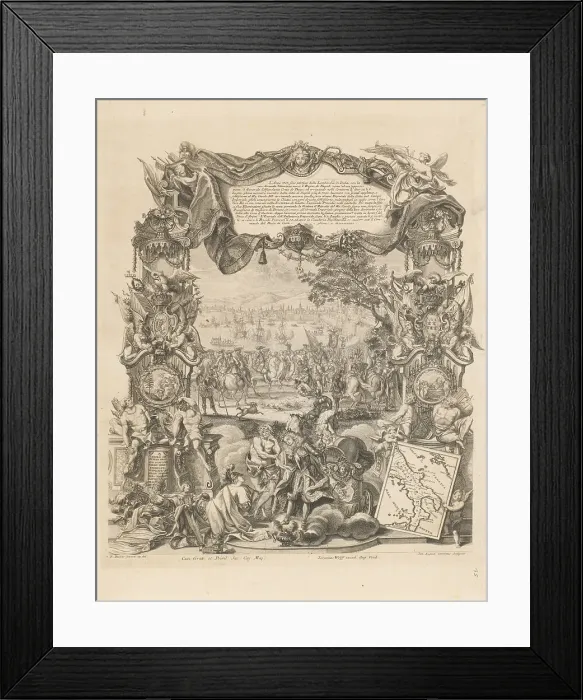 Framed Print : The conquest of the Kingdom of Naples in 1707. Creator: Corvinus; Johann August (1683-1738) Framed Print : The conquest of the Kingdom of Naples in 1707. Creator: Corvinus; Johann August (1683-1738)