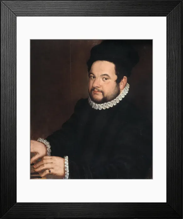 Framed Print : Portrait of a musician at a harpsichord, 1560-1570s. Creator: Campi; Vincenzo (1536-1591) Framed Print : Portrait of a musician at a harpsichord, 1560-1570s. Creator: Campi; Vincenzo (1536-1591)