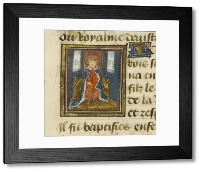 Framed Print : Sigebert III. From Chronique abrégée by Guillaume de Nangis, 1450-1499. Creator: Anonymous () Framed Print : Sigebert III. From Chronique abrégée by Guillaume de Nangis, 1450-1499. Creator: Anonymous ()