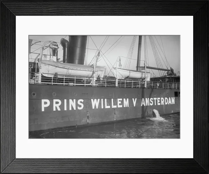 Framed Print : Big sign on neutral Dutch ship [PRINCE WILLEM V AMSTERDAM, between c1910 and c1915. Creator: Bain News Service Framed Print : Big sign on neutral Dutch ship [PRINCE WILLEM V AMSTERDAM, between c1910 and c1915. Creator: Bain News Service
