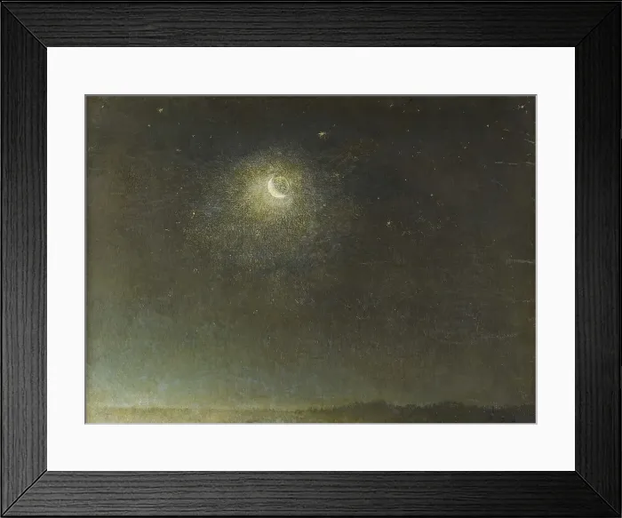 Framed Print : Luna mancante avanti l'alba (Waning moon before dawn), 1871. Creator: Palizzi; Filippo (1818-1899) Framed Print : Luna mancante avanti l'alba (Waning moon before dawn), 1871. Creator: Palizzi; Filippo (1818-1899)