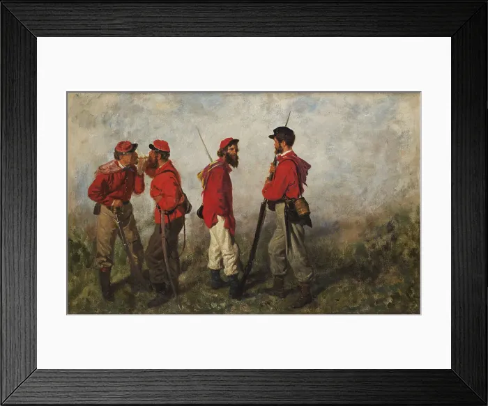 Framed Print : A group of Garibaldians, 1860. Creator: Palizzi; Filippo (1818-1899) Framed Print : A group of Garibaldians, 1860. Creator: Palizzi; Filippo (1818-1899)