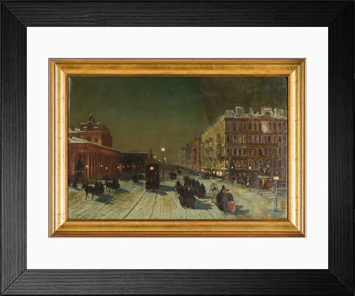 Framed Print : A Street in Saint Petersburg. Creator: Klever; Juli Julievich (Julius) von; the Elder (1850-1924) Framed Print : A Street in Saint Petersburg. Creator: Klever; Juli Julievich (Julius) von; the Elder (1850-1924)