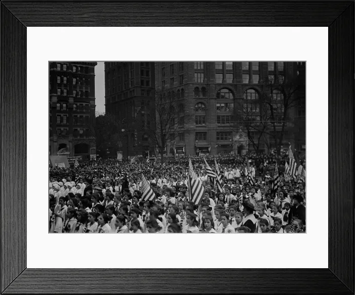 Framed Print : Children at City Hall, 4 / 27 / 17, 1917. Creator: Bain News Service