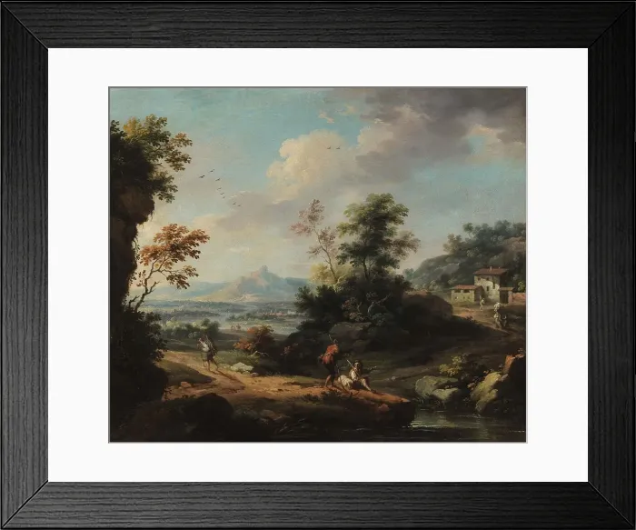 Framed Print : Landscape with figures, Between 1760 and 1799. Creator: Cignaroli; Vittorio Amedeo (1730-1800) Framed Print : Landscape with figures, Between 1760 and 1799. Creator: Cignaroli; Vittorio Amedeo (1730-1800)