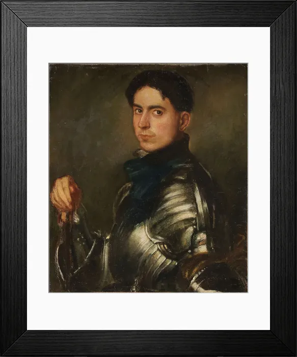 Framed Print : Self-portrait with armour, 1902. Creator: Spadini; Armando (1883-1925) Framed Print : Self-portrait with armour, 1902. Creator: Spadini; Armando (1883-1925)