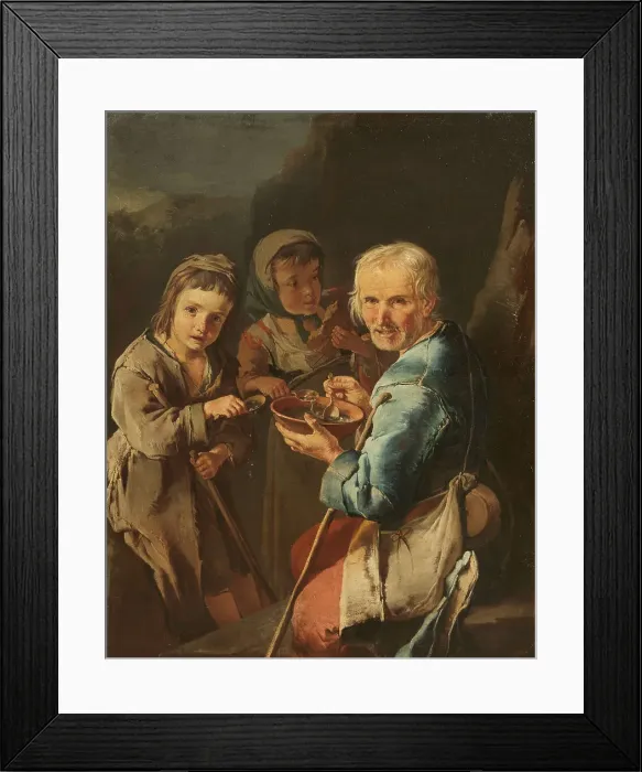 Framed Print : Beggars, End of 17th-Early 18th cen.. Creator: Cipper; Giacomo Francesco (1664-1736) Framed Print : Beggars, End of 17th-Early 18th cen.. Creator: Cipper; Giacomo Francesco (1664-1736)