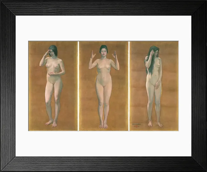 Framed Print : Wisdom, Impression, Sentiment (Triptych), 1899. Creator: Seiki; Kuroda (1866-1924) Framed Print : Wisdom, Impression, Sentiment (Triptych), 1899. Creator: Seiki; Kuroda (1866-1924)
