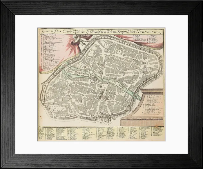 Framed Print : Nuremberg. From Bequemer Schul- und Reisenatlas, 1719. Creator: Köhler; Johann David (1684-1755) Framed Print : Nuremberg. From Bequemer Schul- und Reisenatlas, 1719. Creator: Köhler; Johann David (1684-1755)