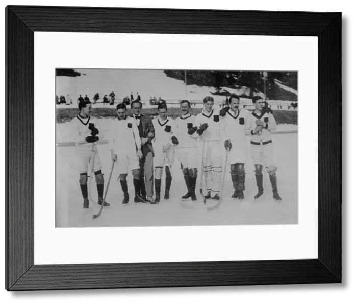 Framed Print : Anglo-American Hockey Team, St. Moritz, between c1910 and c1915. Creator: Bain News Service Framed Print : Anglo-American Hockey Team, St. Moritz, between c1910 and c1915. Creator: Bain News Service