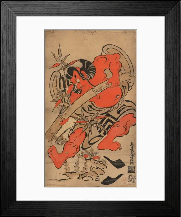 Framed Print : Kabuki actor Ichikawa Danjuro I (1660-1704) in the role of Takenuki Goro (Soga no Goro), 1697. Creator: Kiyomasu; Torii I (active 1697-1722) Framed Print : Kabuki actor Ichikawa Danjuro I (1660-1704) in the role of Takenuki Goro (Soga no Goro), 1697. Creator: Kiyomasu; Torii I (active 1697-1722)