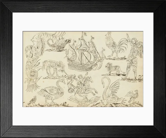 Framed Print : Die offene Schreib-Schule (The open writing school), 1738-1745. Creator: Grüner; Eva Margaretha (1721-1760) Framed Print : Die offene Schreib-Schule (The open writing school), 1738-1745. Creator: Grüner; Eva Margaretha (1721-1760)