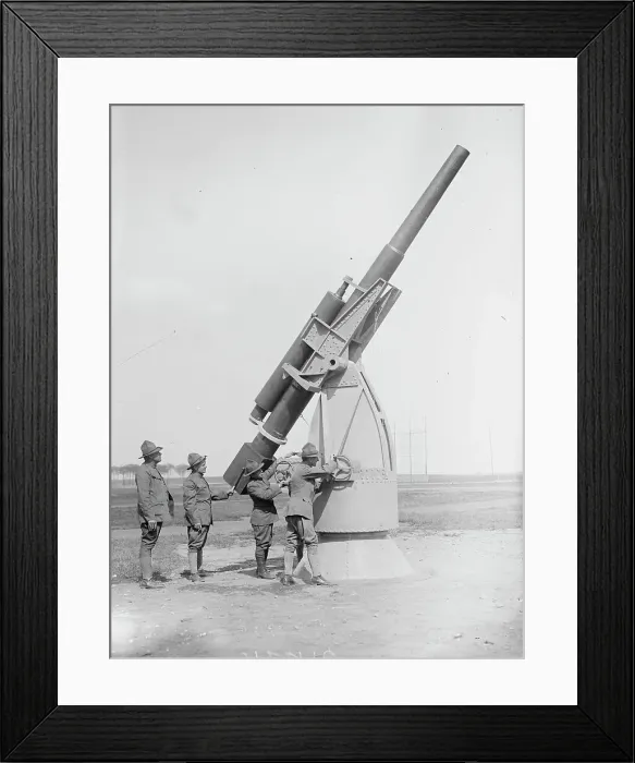 Framed Print : Anti-aircraft gun, between c1915 and c1920. Creator: Bain News Service