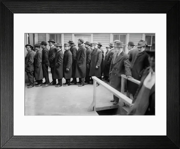 Framed Print : Applying for subway work, between c1910 and c1915. Creator: Bain News Service