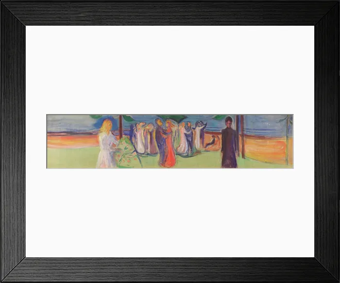 Framed Print : Dans på stranden (Reinhardt-frisen) (Dance on the Beach (The Reinhardt Frieze)), 1906-1907. Creator: Munch; Edvard (1863-1944)