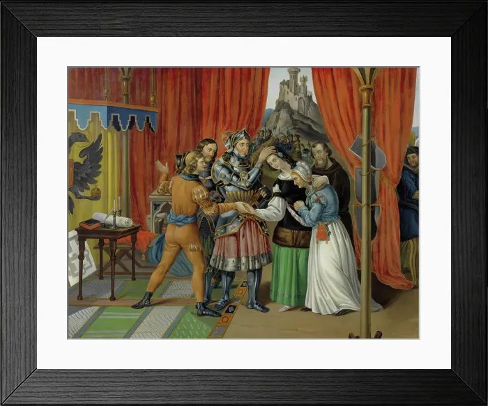 Framed Print : Rudolf I of Habsburg (1273-1291) married his son Rudolf II to Agnes of Bohemia... Mid of 19th cen.. Creator: Anonymous () Framed Print : Rudolf I of Habsburg (1273-1291) married his son Rudolf II to Agnes of Bohemia... Mid of 19th cen.. Creator: Anonymous ()